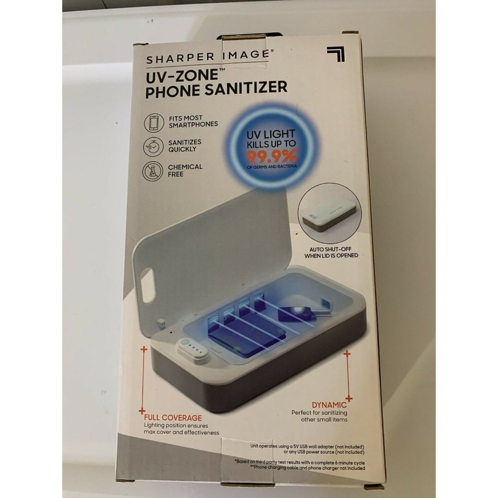 New‎ Sharper Image UV Zone Phone Sanitizer Sanitize Kill Bacteria and Virus